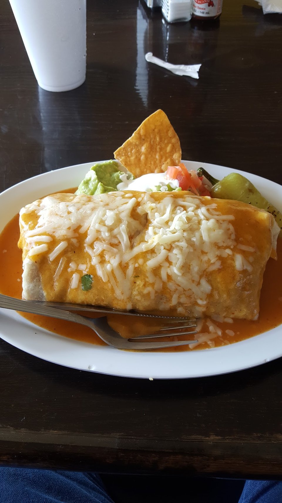 Menu page with tacos, quesadillas, and burritos.