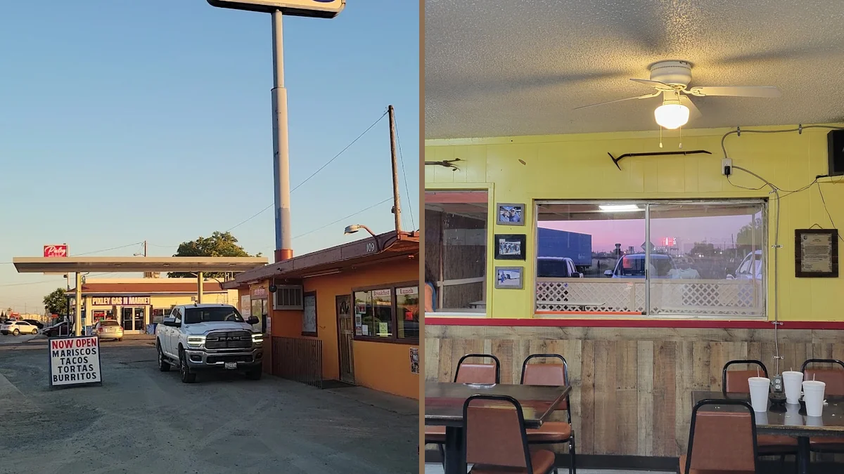 Drive-through lane at a Mexican restaurant.