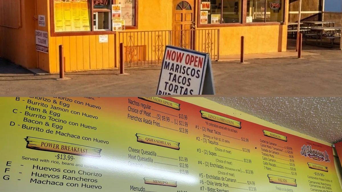 Drive-through lane at a Mexican restaurant.